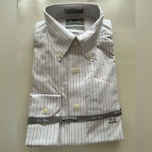 Stafford executive 100% cotton no-iron long sleeved men’s shirt size 15.5–32/33